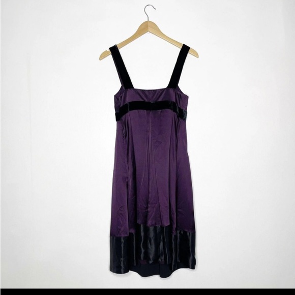 NWT Banana Republic Silk Velvet Trim Sleeveless Dress - Picture 3 of 3